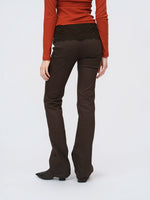 Brown Lace Panel Pants