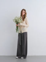 Crochet Belt Pleated Trousers