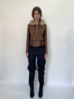 Brown Fur Collar Jacket