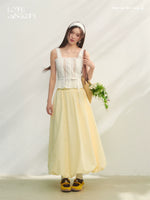 Hollow-out Lace-spliced Tie-up Vest