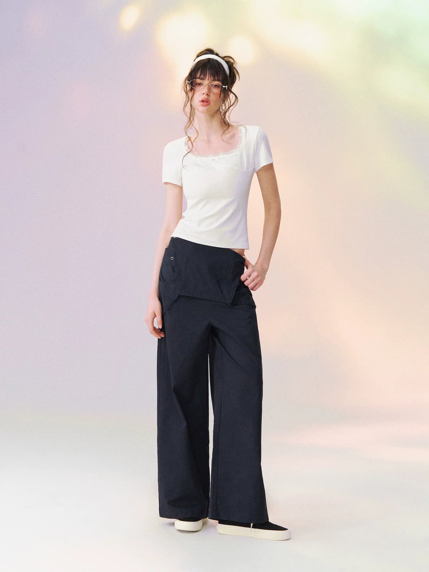 Square Neck Lace Tee
