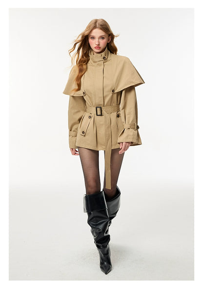Classic Detachable Cape Trench Coat