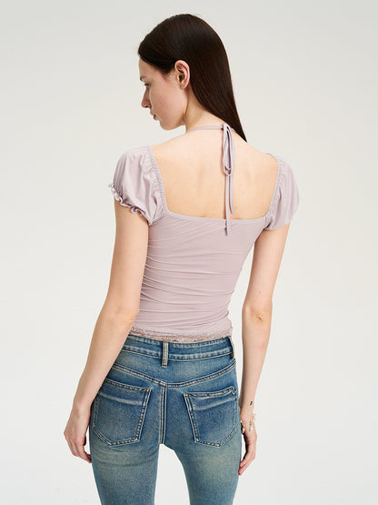 Light Lace Panel Beaded Cardigan