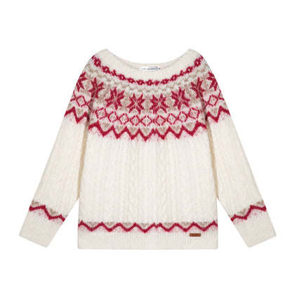 Fair Isle Cable Knit Sweater