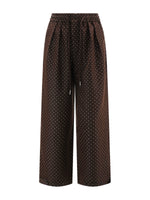 Vintage Polka Dot Straight-Leg Pants