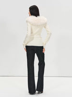 High-Waist Raw Denim Flare Jeans