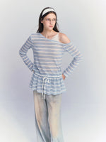 Lace Strap Stripe Top