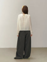Draped Puff Sleeve Blouse
