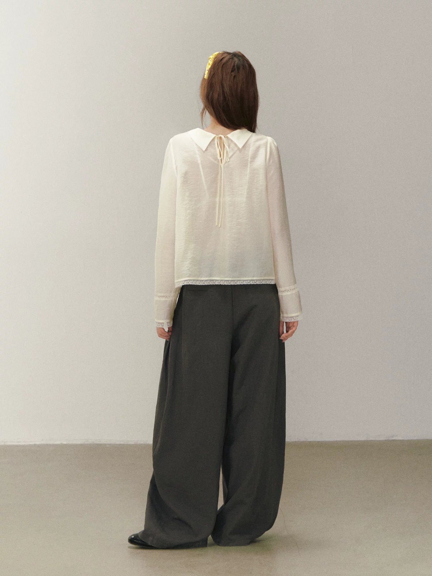 Draped Puff Sleeve Blouse