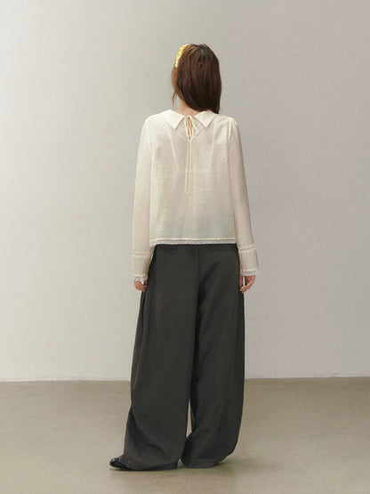 Draped Puff Sleeve Blouse