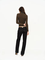 Multi Button Contrast Stitch Jeans