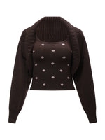 Polka Dot Cardigan Two-Piece Set