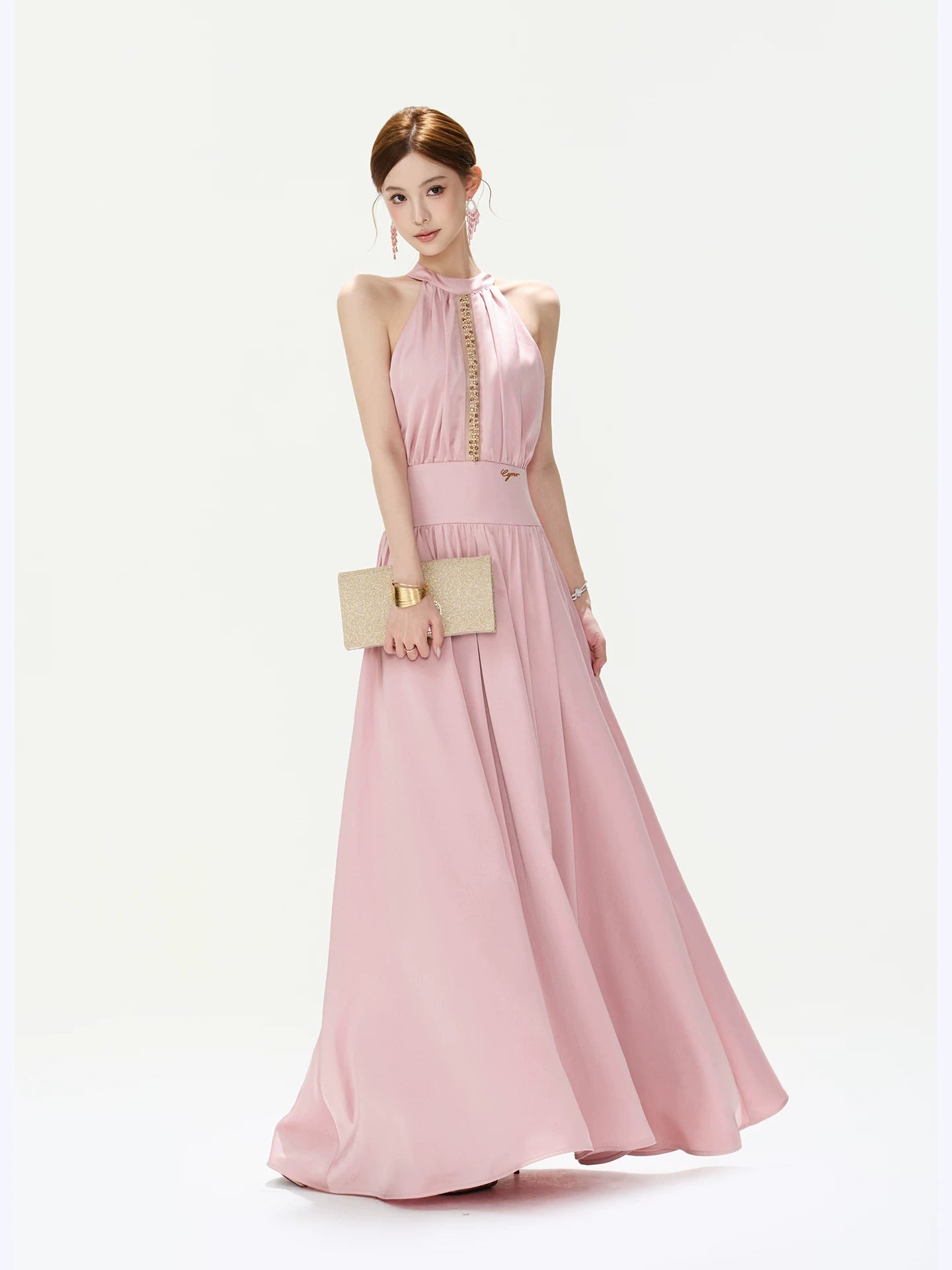 Embellished Halter Maxi Dress