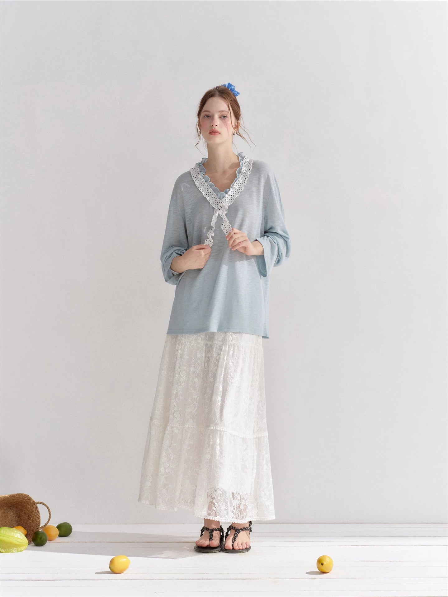 Lace Tiered Maxi Skirt