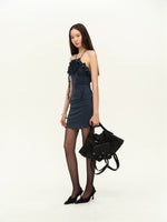 Navy Lace Splice Bodycon Dress