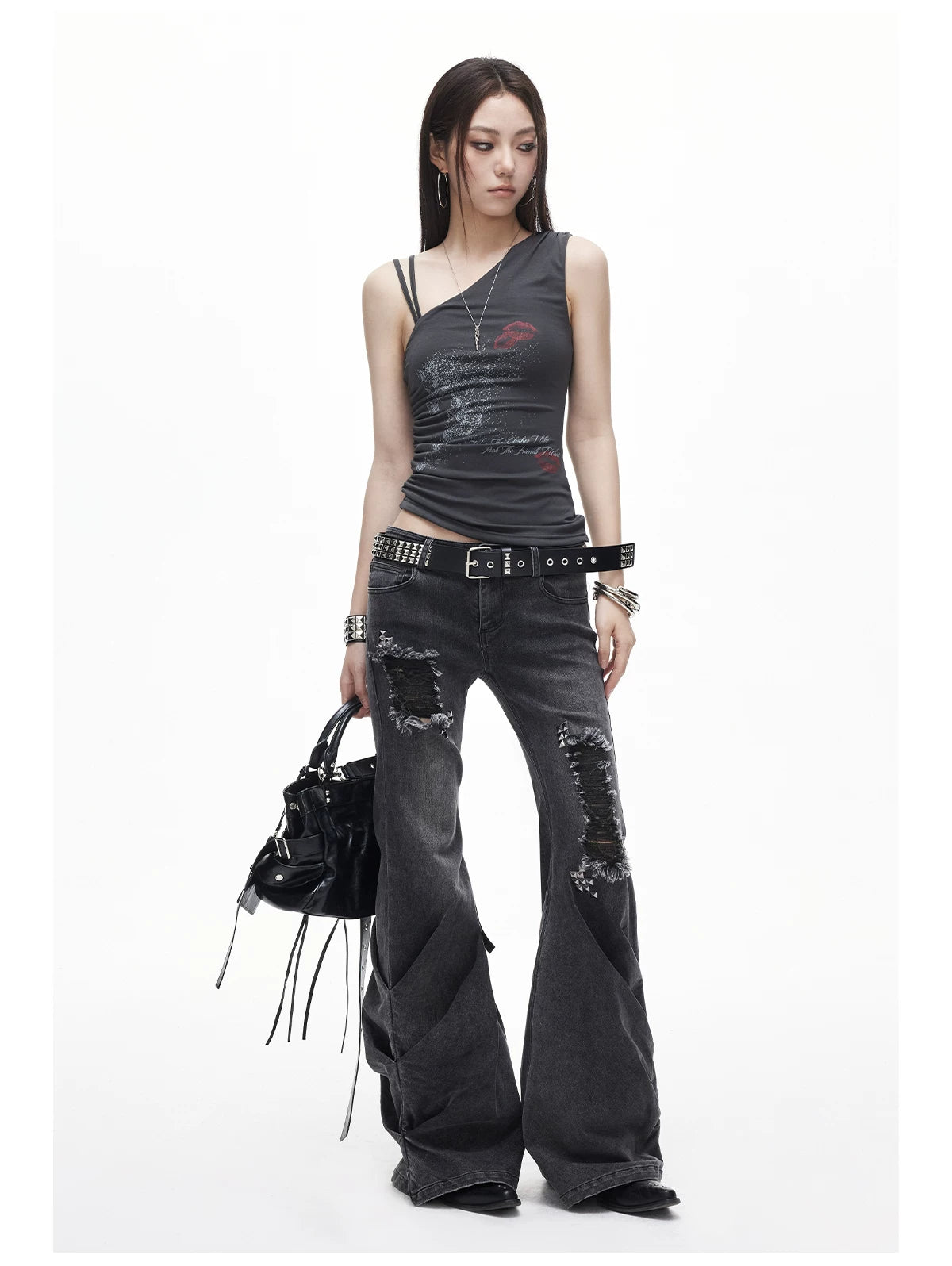 Distressed Asymmetric Tank Top