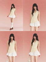 Yellow Polka Dot Halter Dress