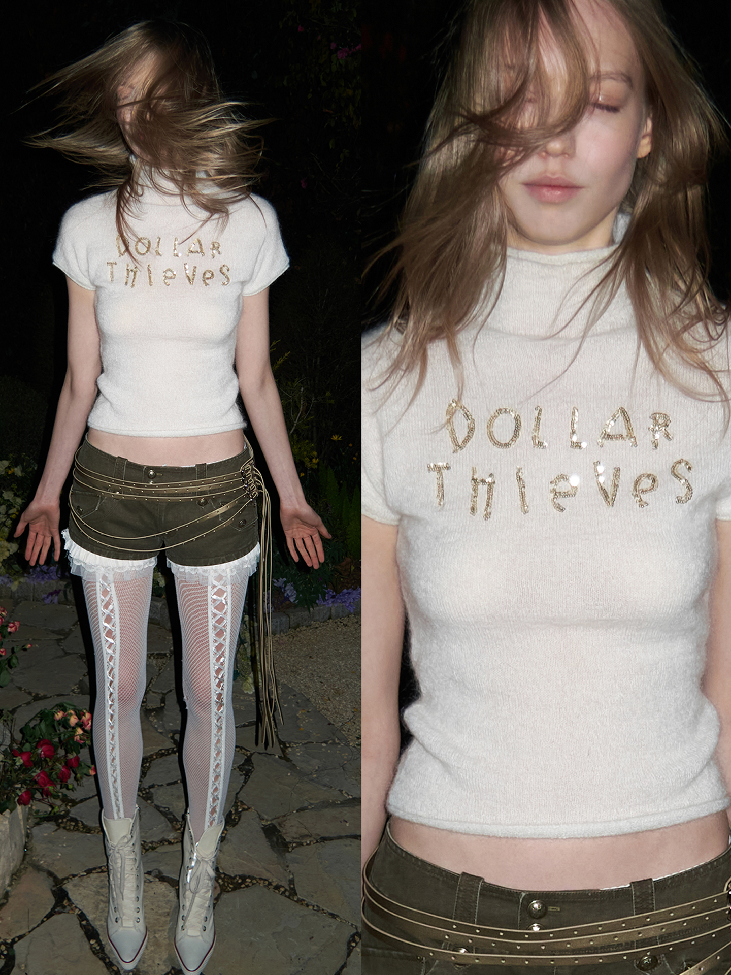 Mohair Sequin Knit Top