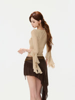 Ruched Mesh Chain Top