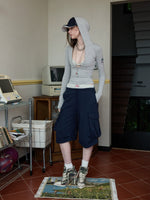 Hooded Zip Slim Long-Sleeve T-shirt