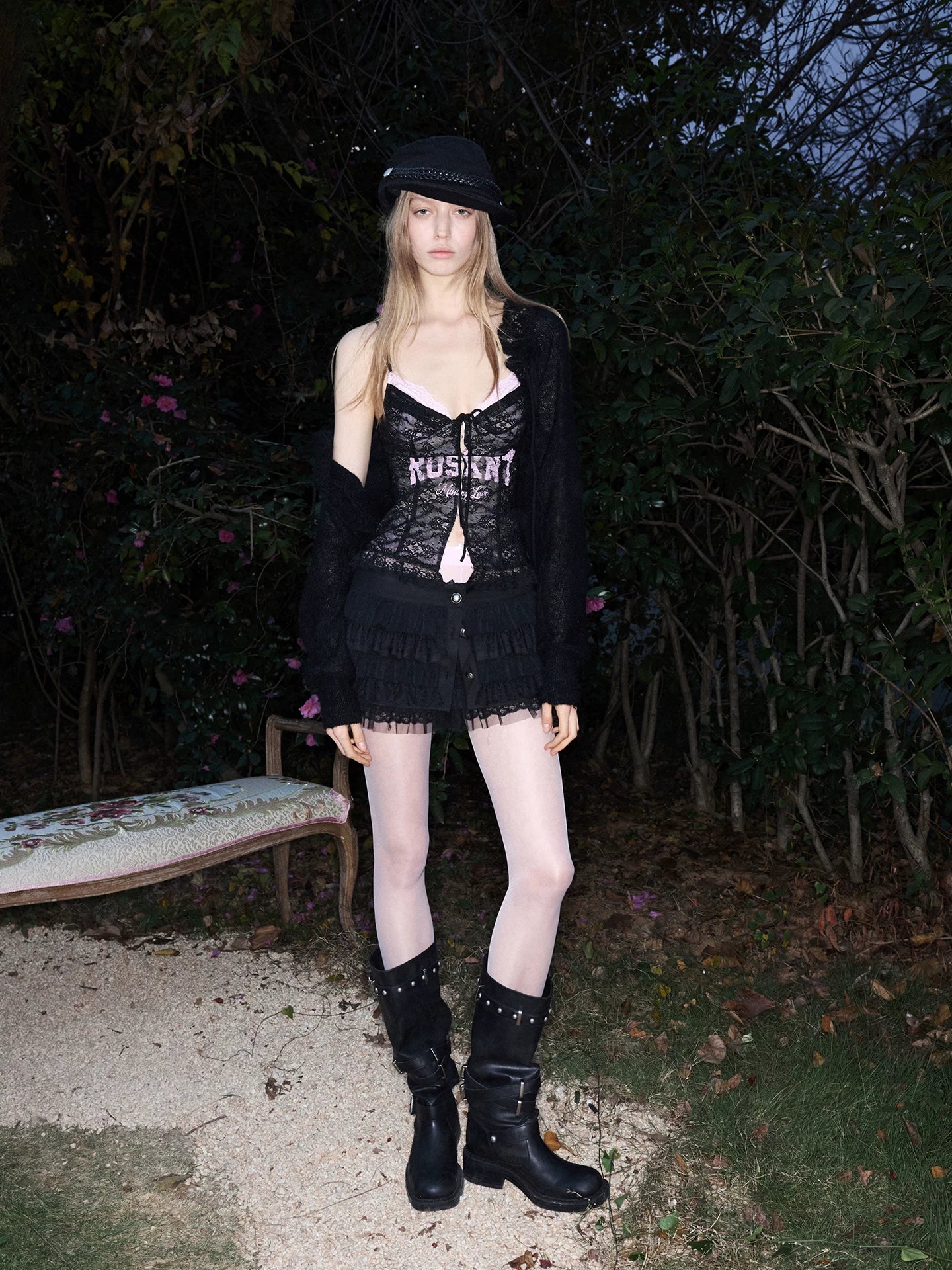 Lace Print Corset Top