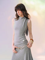 Draped Tie Top Skirt Set