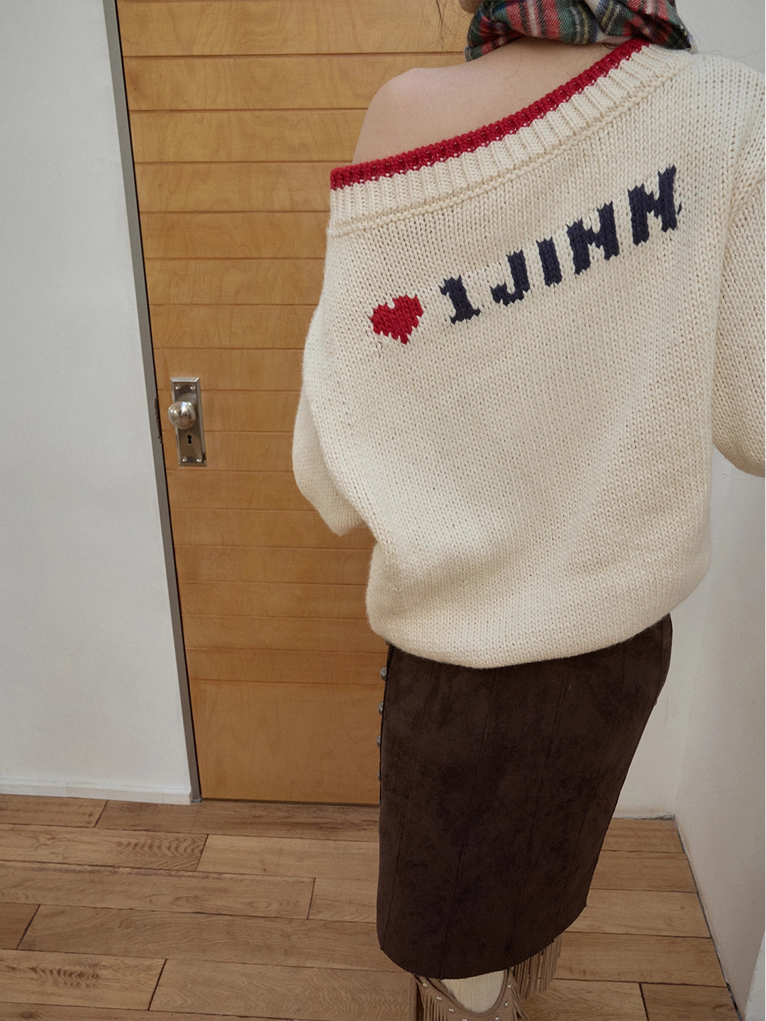 Fair Isle Icelandic Off-Shoulder Chunky Knit Sweater