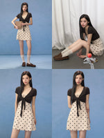 Brown Polka Dot Dress Set