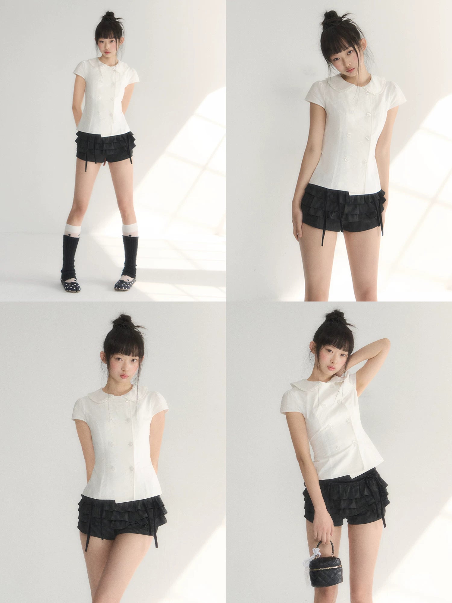Double-Breasted Collar Blouse