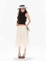 Asymmetrical Chiffon Midi Skirt