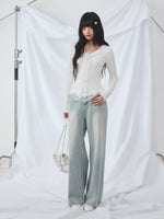 Lace Trim Knit Top
