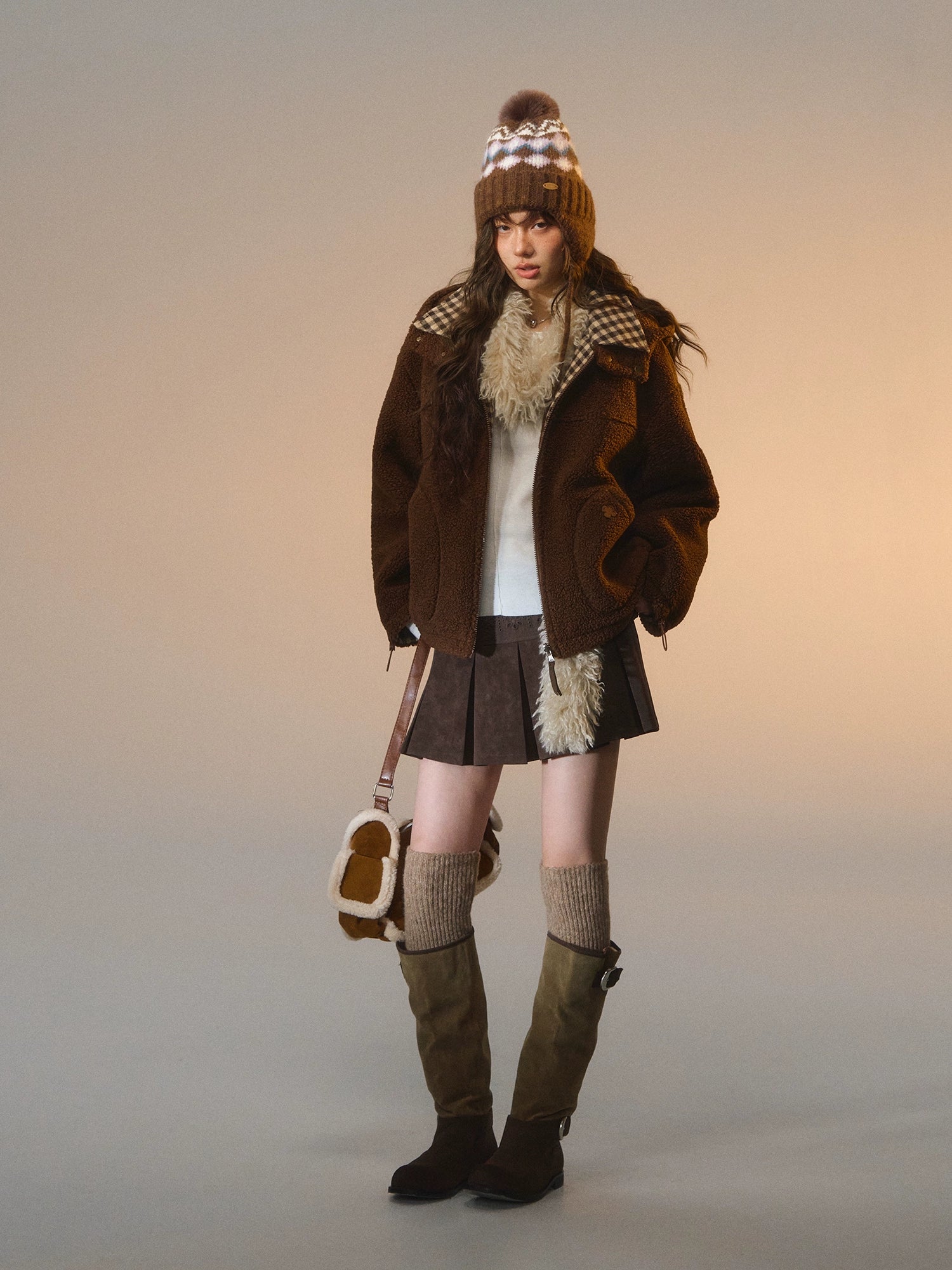 Reversible Plaid Sherpa Jacket