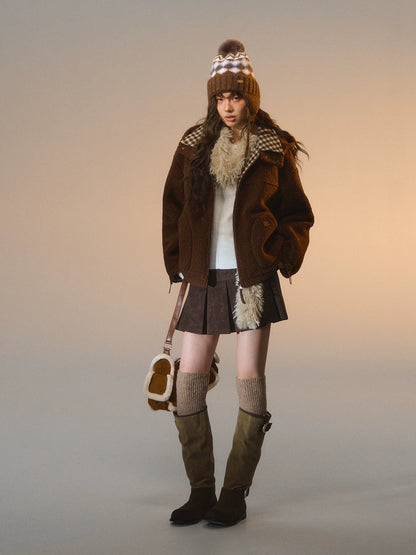 Reversible Plaid Sherpa Jacket