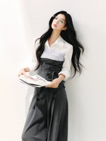 Gray Layered Tie Shirt