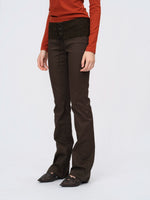 Brown Lace Panel Pants