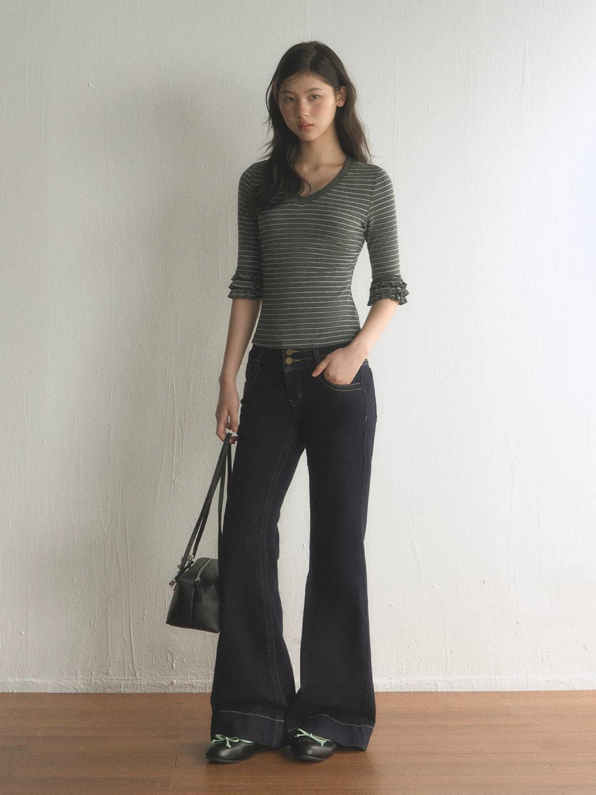 Vintage Stripe V-Neck Top