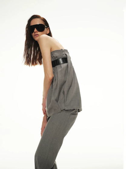 Linen Bandeau Pants Set