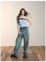 Colorblock Wool Bustier Set