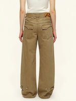 Washed Adjustable Straight Pants