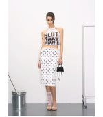 Letter Print Halter Knit Dress