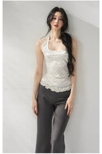 Lace Polka Halter Set