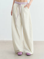 Apricot Star Printed Wide-Leg Pants