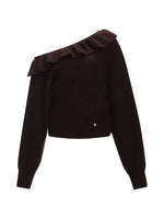 Ruffle Asymmetric Knit Top