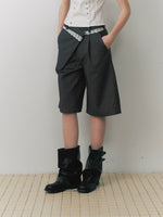 Striped Lace Bermuda Shorts