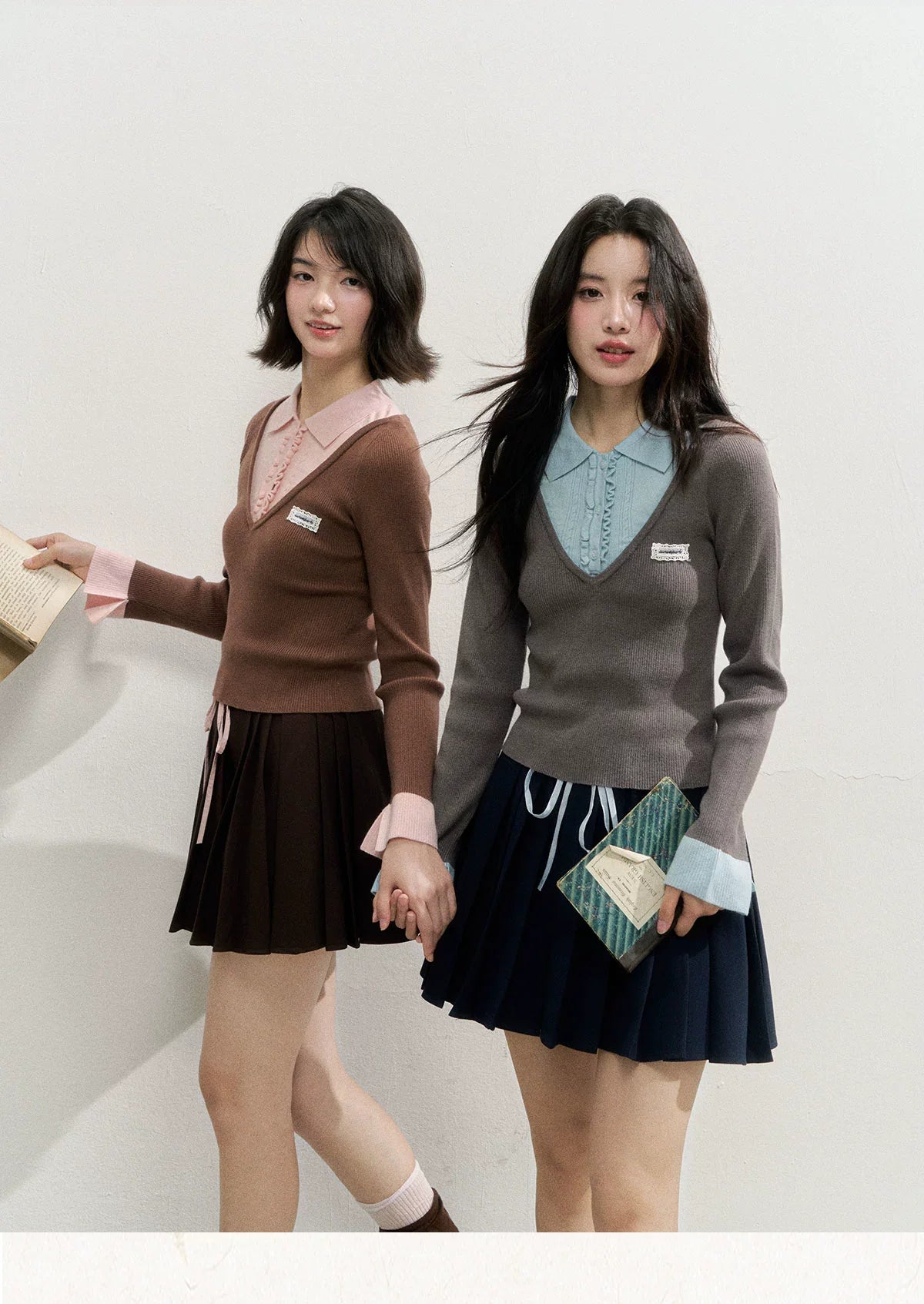 Fake Two-piece Knit Polos
