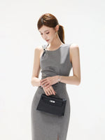 Ruched Midi Tank Dress