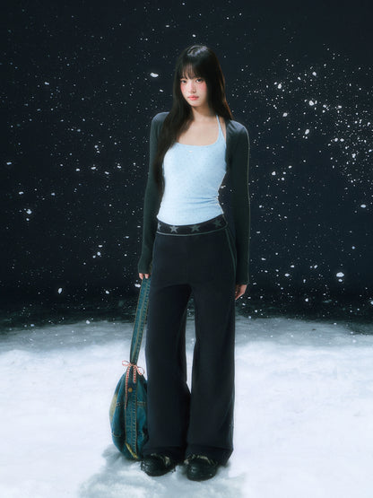 Light Blue Contrast Polka Dot Camisole Set