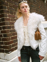Faux Fur Collar Cropped Down Jacket