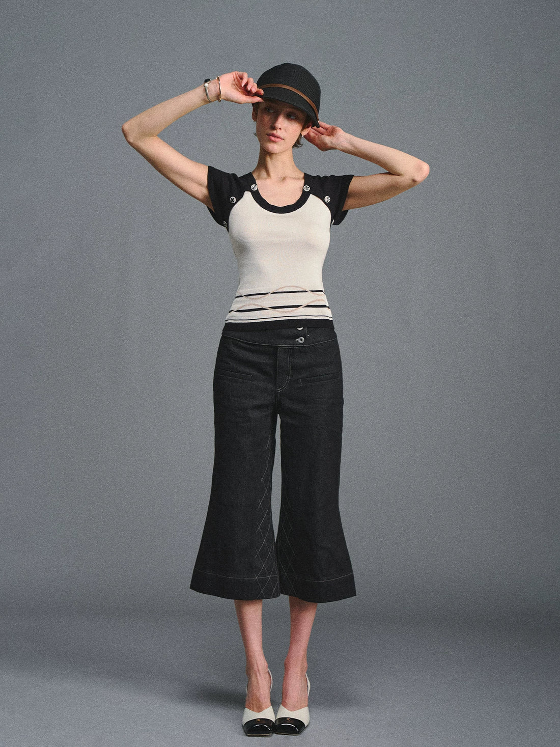 Black White Raglan Sleeve T-Shirt