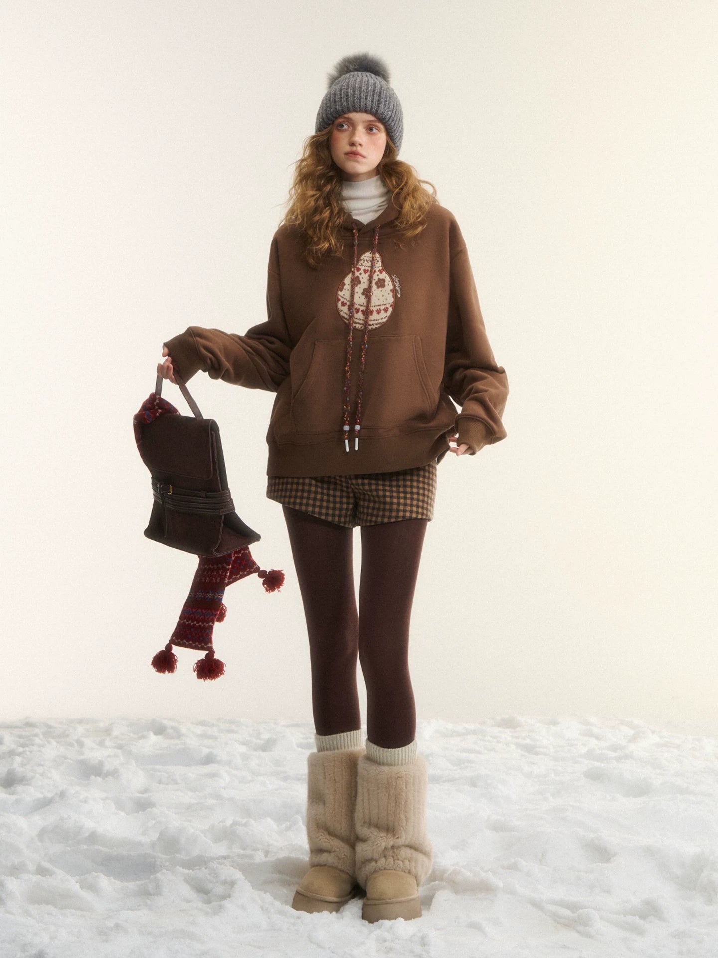 Fair Isle Knit Pear-patterned Hoodie